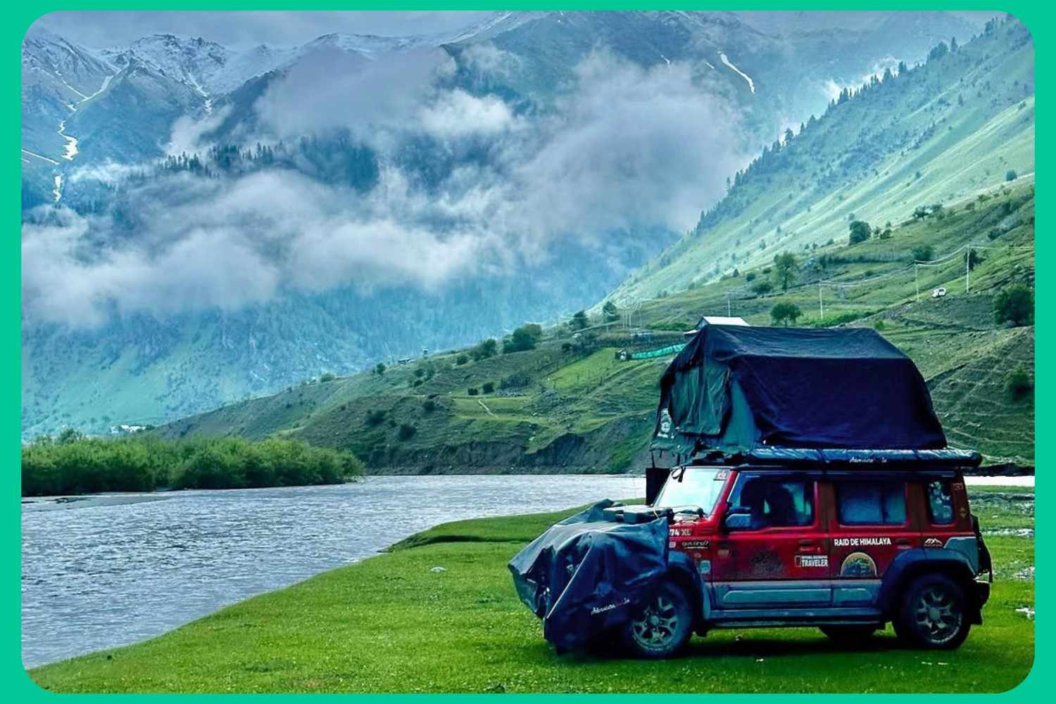 Adventure camping by river in Kashmir included in kashmir trip packages and kashmir travel packages