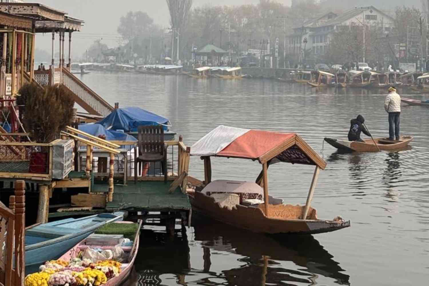 Dal Lake houseboats and shikara boats in Srinagar Kashmir